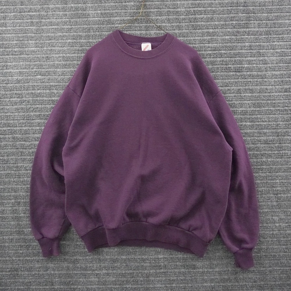 Vintage 90s Jerzees Sweatshirt Mens XL Purple Crewneck Blank USA Made